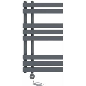 NRG - Prefilled Thermostatic D-shape Electric Heated Towel Rail Radiator Ladder Warmer 800x450mm Sand Grey NRG - Prefilled Thermostatic D-shape Electric Heated Towel Rail Radiator Ladder Warmer 800x450mm Sand Grey