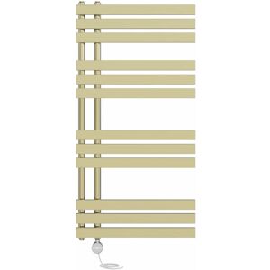 NRG Prefilled Thermostatic D-shape Electric Heated Towel Rail Radiator Ladder Warmer 1200x600mm Brushed Brass NRG Prefilled Thermostatic D-shape Electric Heated Towel Rail Radiator Ladder Warmer 1200x600mm Brushed Brass