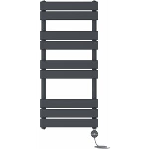 NRG Prefilled Thermostatic Electric Flat Panel Heated Towel Rail Ladder Warmer Radiator Anthracite 1000x450mm NRG Prefilled Thermostatic Electric Flat Panel Heated Towel Rail Ladder Warmer Radiator Anthracite 1000x450mm