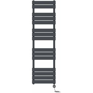 NRG - Prefilled Thermostatic Electric Flat Panel Heated Towel Rail Ladder Warmer Radiator Anthracite 1600x450mm NRG - Prefilled Thermostatic Electric Flat Panel Heated Towel Rail Ladder Warmer Radiator Anthracite 1600x450mm