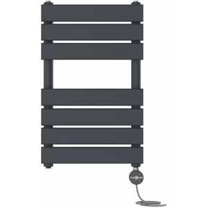NRG - Prefilled Thermostatic Electric Flat Panel Heated Towel Rail Ladder Warmer Radiator Anthracite 650x400mm NRG - Prefilled Thermostatic Electric Flat Panel Heated Towel Rail Ladder Warmer Radiator Anthracite 650x400mm