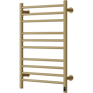Reina - Arnage Dry Electric Heated Towel Rail 800mm h x 500mm w - Brushed Brass Reina - Arnage Dry Electric Heated Towel Rail 800mm h x 500mm w - Brushed Brass