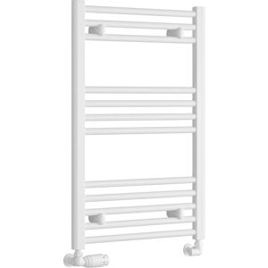 Reina - Capo Straight Heated Towel Rail 800mm h x 500mm w - White Reina - Capo Straight Heated Towel Rail 800mm h x 500mm w - White