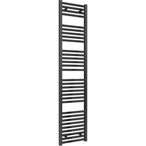 Diva Flat Heated Towel Rail 1800mm h x 400mm w Matt Black - Reina Diva Flat Heated Towel Rail 1800mm h x 400mm w Matt Black - Reina