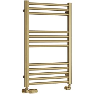 Reina - Ottone Heated Towel Rail 800mm h x 500mm w - Brushed Brass Reina - Ottone Heated Towel Rail 800mm h x 500mm w - Brushed Brass