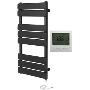 MANISSA Richmond Electric Heated Towel Rail Black 500mm W x 800mm H Flat Panel Bathroom Radiator + 7 Day Programmble Timer/Thermostat MANISSA Richmond Electric Heated Towel Rail Black 500mm W x 800mm H Flat Panel Bathroom Radiator + 7 Day Programmble Timer/Thermostat