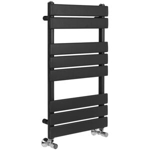 MANISSA Richmond Heated Towel Rail Flat Panel Black 500mm W x 800mm H Bathroom Towel Radiator MANISSA Richmond Heated Towel Rail Flat Panel Black 500mm W x 800mm H Bathroom Towel Radiator