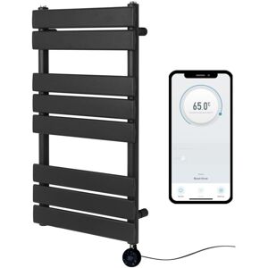 MANISSA Richmond WiFi Smart Electric Heated Towel Rail Black Flat Panel 500mm W x 800mm H MANISSA Richmond WiFi Smart Electric Heated Towel Rail Black Flat Panel 500mm W x 800mm H