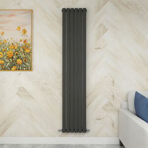 Sky Bathroom - 1800x354mm Anthracite Single Vertical Oval Column Designer Central Heating Radiator Sky Bathroom - 1800x354mm Anthracite Single Vertical Oval Column Designer Central Heating Radiator