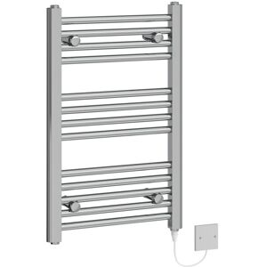 NRG Straight Central Electric Heating Towel Rail Bathroom Heated Rad Radiator Chrome 700x450mm 100W NRG Straight Central Electric Heating Towel Rail Bathroom Heated Rad Radiator Chrome 700x450mm 100W