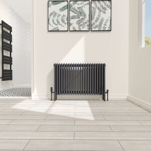 NRG - Traditional 4 Column Radiator Cast Iron Style Heating Rads Horizontal Anthracite 600x1010mm NRG - Traditional 4 Column Radiator Cast Iron Style Heating Rads Horizontal Anthracite 600x1010mm