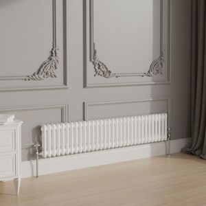 NRG - White Traditional Cast Iron Style Radiator Central Heating Rads Horizontal 2 Column 300x1460mm NRG - White Traditional Cast Iron Style Radiator Central Heating Rads Horizontal 2 Column 300x1460mm