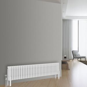NRG White Traditional Cast Iron Style Radiator Central Heating Rads Horizontal 4 Column 300x1460mm NRG White Traditional Cast Iron Style Radiator Central Heating Rads Horizontal 4 Column 300x1460mm