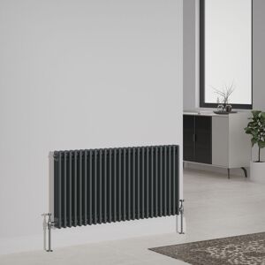 NRG - Cast Iron Style Radiator Traditional Anthracite Central Heating Rads Horizontal 3 Column 600x1192mm NRG - Cast Iron Style Radiator Traditional Anthracite Central Heating Rads Horizontal 3 Column 600x1192mm