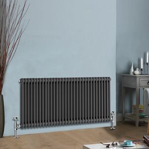 NRG - Cast Iron Style Radiator Traditional Anthracite Central Heating Rads Horizontal 2 Column 600x1460mm NRG - Cast Iron Style Radiator Traditional Anthracite Central Heating Rads Horizontal 2 Column 600x1460mm