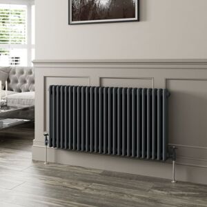 Galiflo - 600 x 1190mm Triple Horizontal Traditional Colosseum Anthracite Column Radiator Galiflo - 600 x 1190mm Triple Horizontal Traditional Colosseum Anthracite Column Radiator