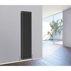 NRG - Traditional Cast Iron Style Radiator Vertical 3 Column Anthracite 1800 x 380mm NRG - Traditional Cast Iron Style Radiator Vertical 3 Column Anthracite 1800 x 380mm