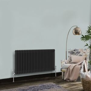 NRG - Traditional Cast Iron Style Radiator Horizontal 2 Column Black 600 x 1190mm NRG - Traditional Cast Iron Style Radiator Horizontal 2 Column Black 600 x 1190mm