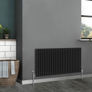 NRG - Traditional Radiator Cast Iron Style Radiator 3 Column Black 600x1192mm NRG - Traditional Radiator Cast Iron Style Radiator 3 Column Black 600x1192mm
