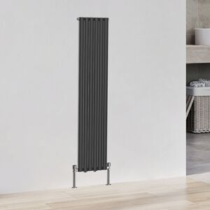 NRG - Vertical Tall Upright Oval Column Designer Radiator Central Heating Rads Single 1800x354mm Black NRG - Vertical Tall Upright Oval Column Designer Radiator Central Heating Rads Single 1800x354mm Black