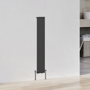NRG - Vertical Tall Upright Oval Column Designer Radiator Central Heating Rads Single 1600x236mm Black NRG - Vertical Tall Upright Oval Column Designer Radiator Central Heating Rads Single 1600x236mm Black