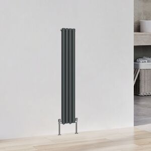 NRG - Vertical Tall Upright Oval Column Designer Radiator Central Heating Rads Double 1600x236mm Anthracite NRG - Vertical Tall Upright Oval Column Designer Radiator Central Heating Rads Double 1600x236mm Anthracite