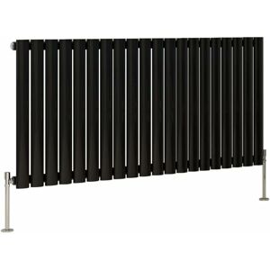 Warmehaus - Black Oval Radiator Horizontal Single Panel 600x1180mm Warmehaus - Black Oval Radiator Horizontal Single Panel 600x1180mm