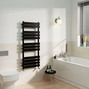 Warmehaus - Black Flat Panel Heated Towel Rail Radiator Bathroom 1200x500mm Warmehaus - Black Flat Panel Heated Towel Rail Radiator Bathroom 1200x500mm