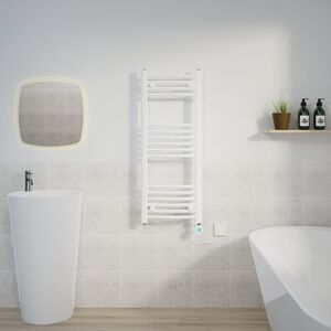 Warmehaus - Curved Towel Rail Thermostatic Timer White 1000x400mm 400W Warmehaus - Curved Towel Rail Thermostatic Timer White 1000x400mm 400W