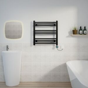 Warmehaus - Curved Towel Rail Thermostatic Timer Black 600x600mm 400W Warmehaus - Curved Towel Rail Thermostatic Timer Black 600x600mm 400W
