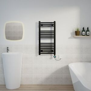 Warmehaus - Curved Towel Rail Thermostatic Timer Black 800x400mm 400W Warmehaus - Curved Towel Rail Thermostatic Timer Black 800x400mm 400W