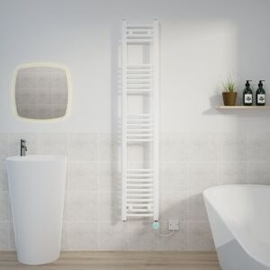 Warmehaus - Curved Towel Rail Thermostatic Timer White 1600x300mm 800W Warmehaus - Curved Towel Rail Thermostatic Timer White 1600x300mm 800W