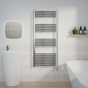 Warmehaus - Curved Towel Rail Thermostatic Timer Chrome 1400x600mm 800W Warmehaus - Curved Towel Rail Thermostatic Timer Chrome 1400x600mm 800W