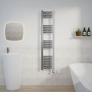 Warmehaus - Curved Towel Rail Thermostatic Timer Chrome 1400x300mm 800W Warmehaus - Curved Towel Rail Thermostatic Timer Chrome 1400x300mm 800W