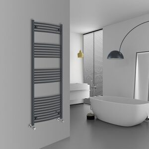 Warmehaus - Curved Anthracite Bathroom Ladder Radiator 1600x600mm Warmehaus - Curved Anthracite Bathroom Ladder Radiator 1600x600mm