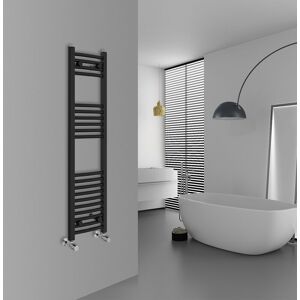 Warmehaus - Curved Black Bathroom Ladder Radiator 1200x300mm Warmehaus - Curved Black Bathroom Ladder Radiator 1200x300mm