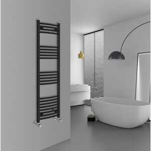 Warmehaus - Curved Black Bathroom Ladder Radiator 1400x400mm Warmehaus - Curved Black Bathroom Ladder Radiator 1400x400mm