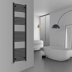 Warmehaus - Curved Black Bathroom Ladder Radiator 1800x500mm Warmehaus - Curved Black Bathroom Ladder Radiator 1800x500mm