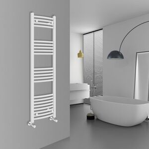 Warmehaus - Curved White Bathroom Ladder Radiator 1400x400mm Warmehaus - Curved White Bathroom Ladder Radiator 1400x400mm