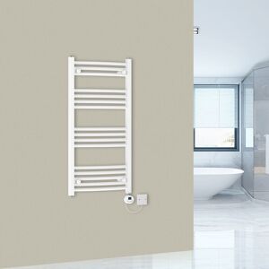 Warmehaus - Electric Curved Towel Rail Thermostatic lcd White 1000x500mm Warmehaus - Electric Curved Towel Rail Thermostatic lcd White 1000x500mm