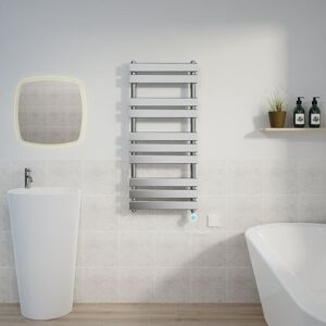 Warmehaus - Flat Electric Towel Rail Thermostatic Timer Chrome 1000x450mm Warmehaus - Flat Electric Towel Rail Thermostatic Timer Chrome 1000x450mm
