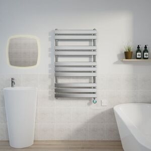 Warmehaus - Flat Electric Towel Rail Thermostatic Timer Chrome 1000x600mm Warmehaus - Flat Electric Towel Rail Thermostatic Timer Chrome 1000x600mm
