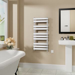 Warmehaus - Electric Flat Heated Towel Rail Radiator Chrome 1000x450mm 600W Warmehaus - Electric Flat Heated Towel Rail Radiator Chrome 1000x450mm 600W