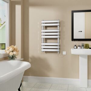Warmehaus - Electric Flat Heated Towel Rail Radiator Chrome 800x450mm 400W Warmehaus - Electric Flat Heated Towel Rail Radiator Chrome 800x450mm 400W