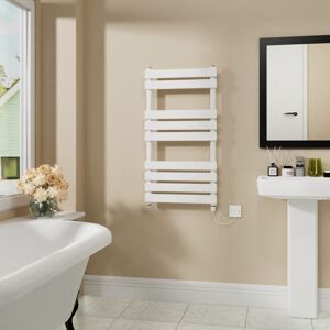 Warmehaus - Electric Flat Heated Towel Rail Radiator White 950x500mm 400W Warmehaus - Electric Flat Heated Towel Rail Radiator White 950x500mm 400W