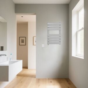 WARMEHAUS Flat Electric Heated Warming Towel Rail Chrome 650x400mm 300W WARMEHAUS Flat Electric Heated Warming Towel Rail Chrome 650x400mm 300W