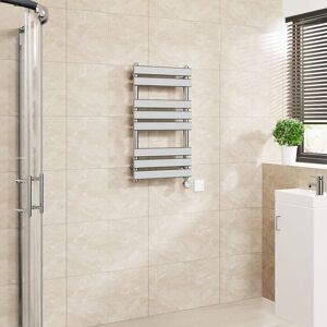 Warmehaus - Flat Electric Towel Rail Touch Screen Timer Chrome 800x450mm Warmehaus - Flat Electric Towel Rail Touch Screen Timer Chrome 800x450mm