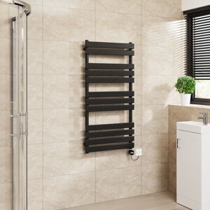 Warmehaus - Flat Electric Towel Rail Touch Screen Timer Black 1200x600mm Warmehaus - Flat Electric Towel Rail Touch Screen Timer Black 1200x600mm