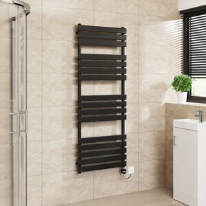 Warmehaus - Flat Electric Towel Rail Touch Screen Timer Black 1600x600mm Warmehaus - Flat Electric Towel Rail Touch Screen Timer Black 1600x600mm