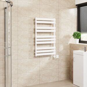 Warmehaus - Flat Electric Towel Rail Touch Screen Timer White 1000x600mm Warmehaus - Flat Electric Towel Rail Touch Screen Timer White 1000x600mm